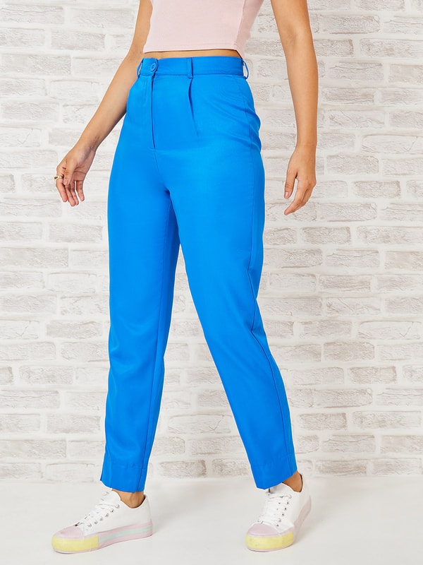 High Rise Tailored Trouser with Belt Loops | Styli