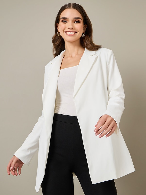 Regular Fit Longline Belted Blazer
