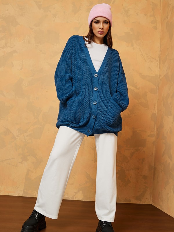 Oversized chunky store knit cardigan