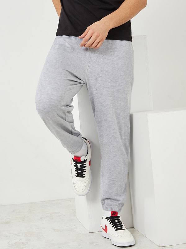 LCpddajlspig Pantalon de jogging gris pour homme - En coton stretch -  Respirant - Large - Pantalon de fitness - Coupe ajustée - Confortable -  Baggy 
