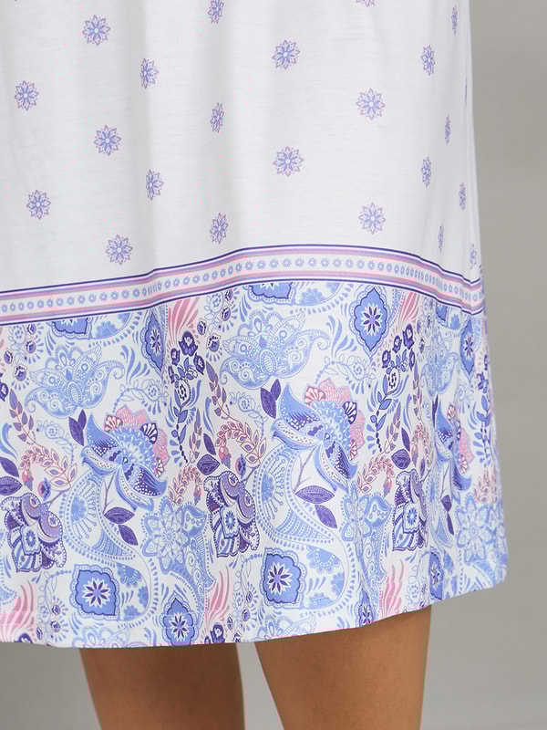 Geo border tie neck store dress