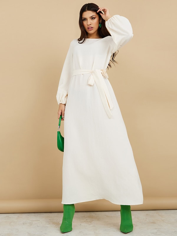 Self tie 2025 maxi dress