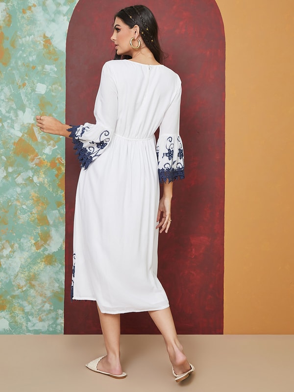 Embroidered midi shop
