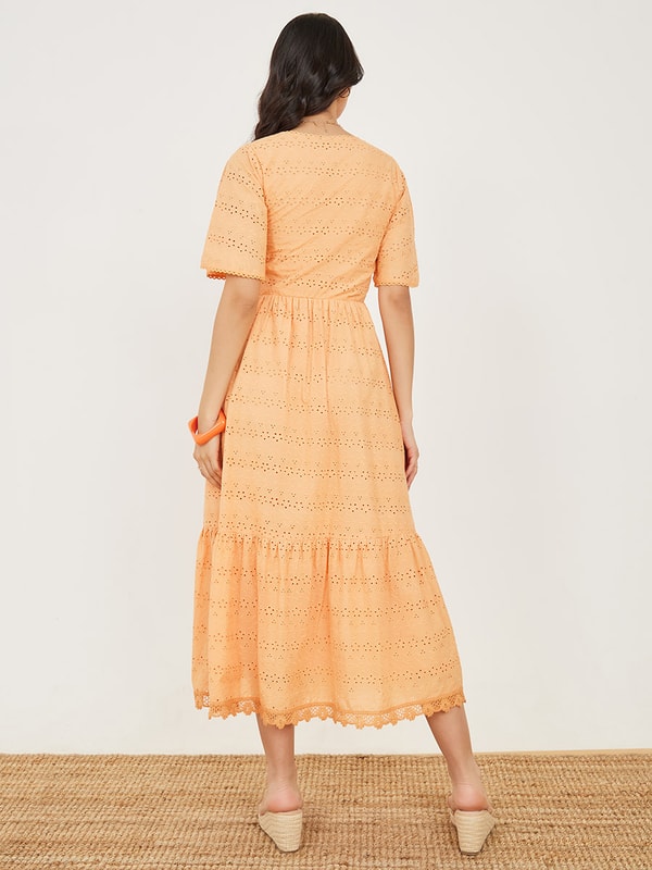 farm rio novelty print midi dress FARM RIO Orange Sands Citrus Print Midi Dress