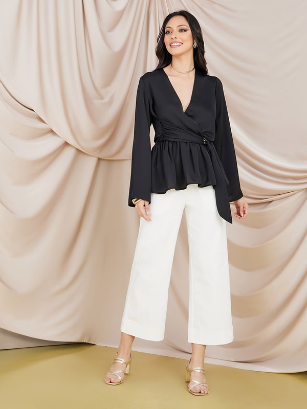 Bcbg wrap blouse sales