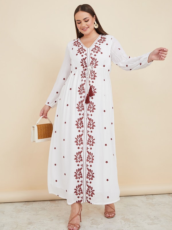 Embroidered maxi clearance dress forever 21