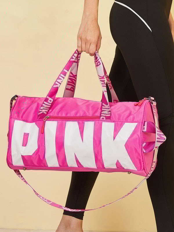 Pink brand online gym bag
