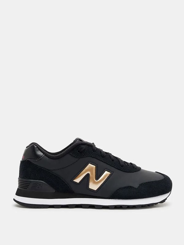 Buy 515 Metallic Logo Casual Sneakers Black For Women Styli Saudi