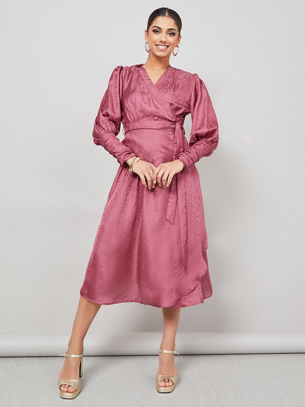 Niki store wrap dress