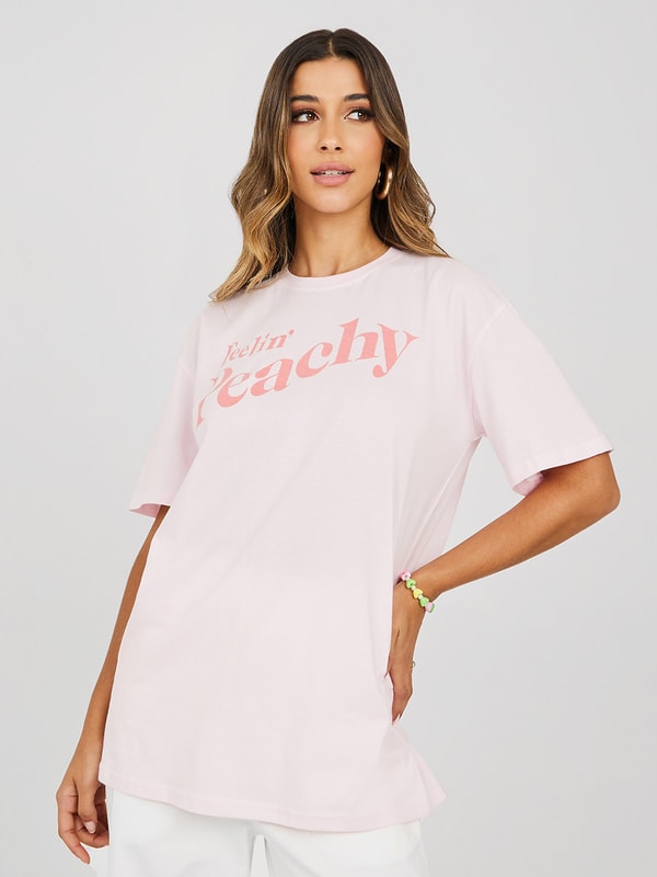 Oversized pink t shirt dress cheap