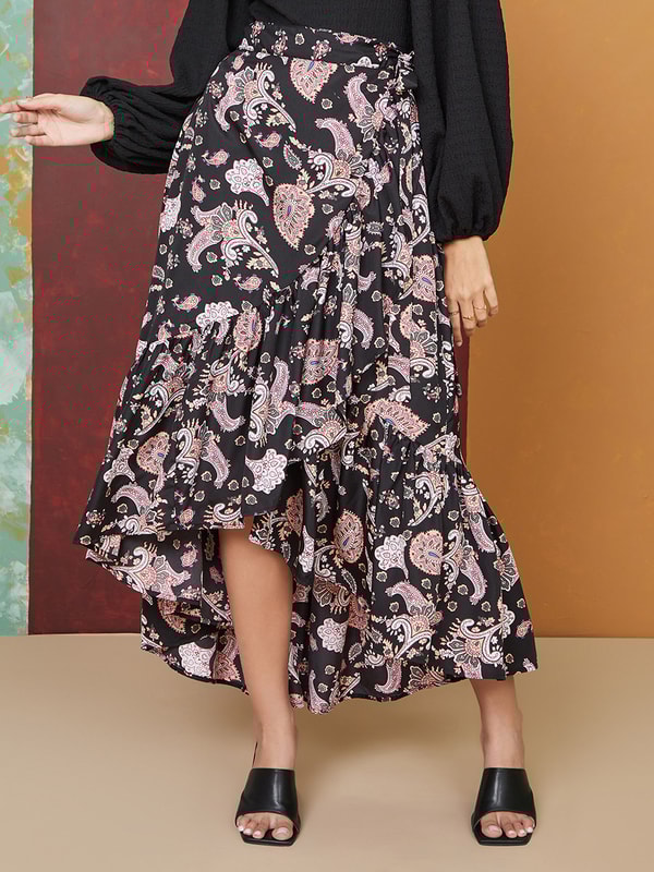 Jigsaw paisley wrap midi skirt sale