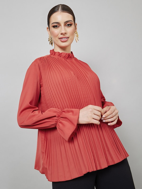 Women high neck blouse on sale