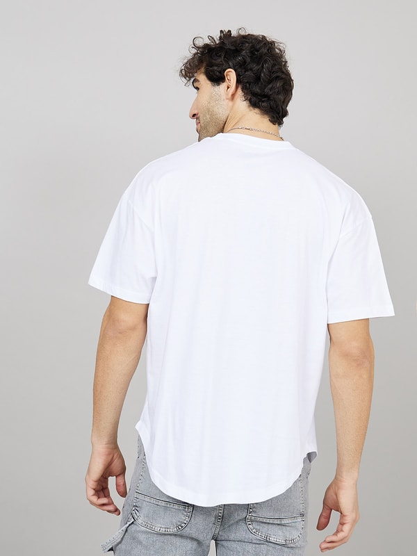 Oversized Curved Hem Detail T-shirt