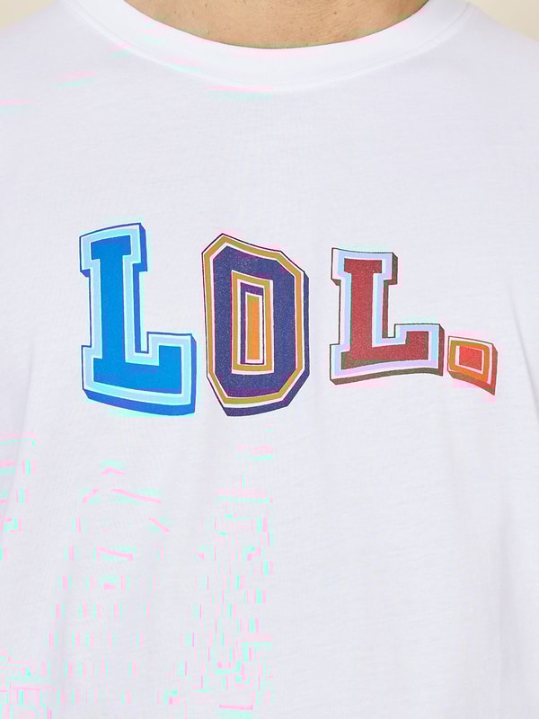 LOL Slogan Print Oversized T Shirt
