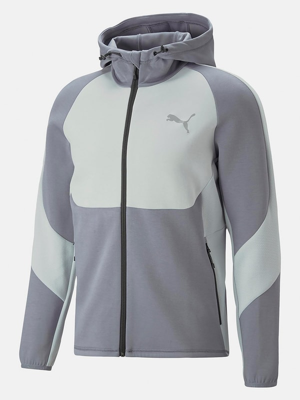 Buy Evostripe Full Zip Hoodie Grey For Men Styli UAE