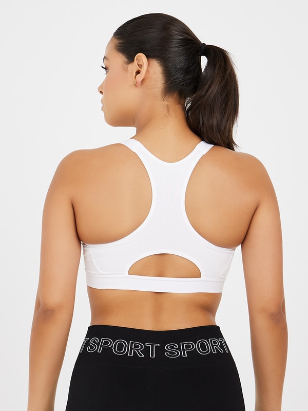 AM ME Be Myself Front Zipper Sports Bra(Ivory White) - Shop AM ME SPORTY  Women's Sportswear Tops - Pinkoi