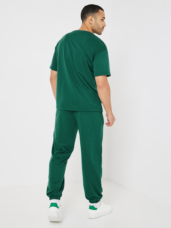 Varsity Print TShirt & Oversized Jogger CoOrd Set Styli