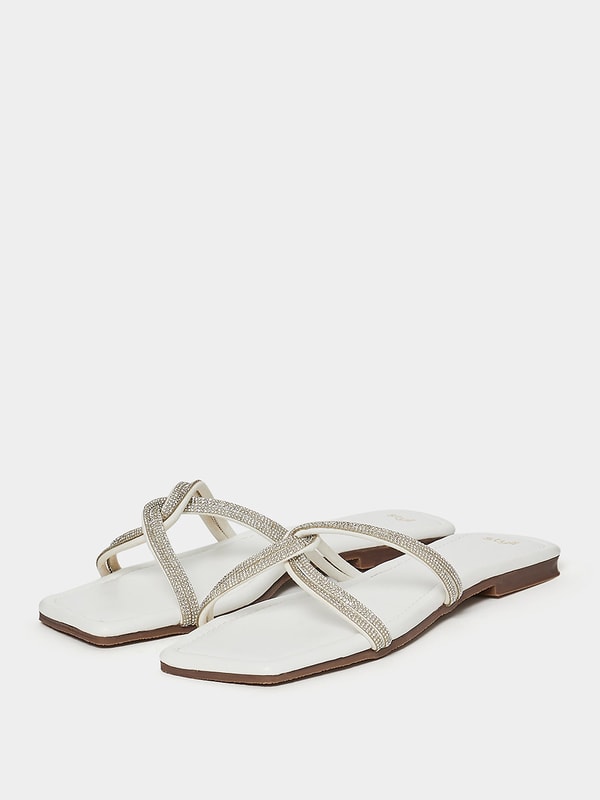 Embellished Band Flat Sandal