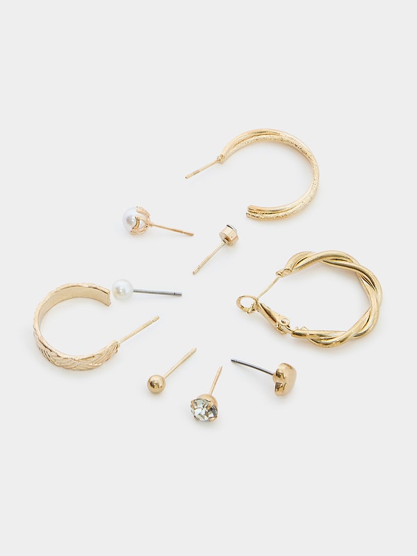 Set of 9 - Stud and Hoop Earrings | Styli