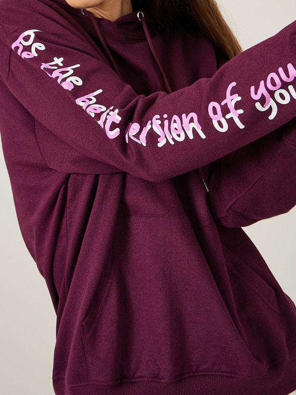 Obey olde rose maroon hoodie top