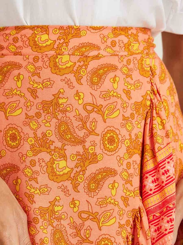 Jigsaw paisley wrap midi skirt clearance
