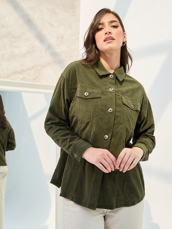 Oversized black shop corduroy jacket