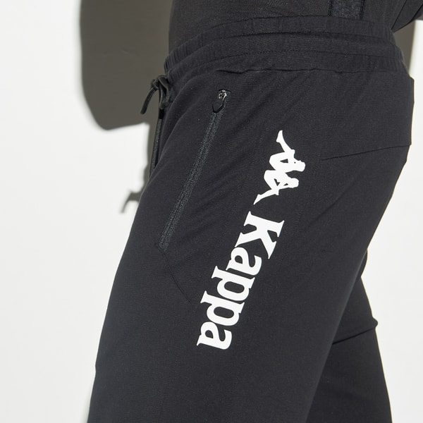 Buy Logo Print Joggers with Drawstring Closure and Pockets Black For Men Styli Saudi