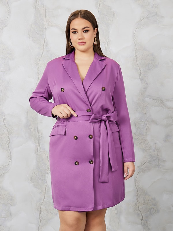 Double breasted blazer discount dress plus size