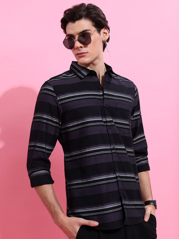Stripe Casual Shirt With Pocket For Men At Saudi Styli stripe-casual-shirt-with-pocket-for-men-at-saudi-styli