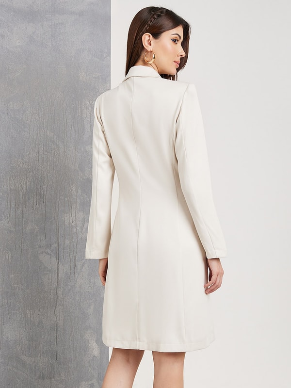 sachin and babi light blue dress Solid Button Up Knee Length Blazer Dress For Women at UAE
