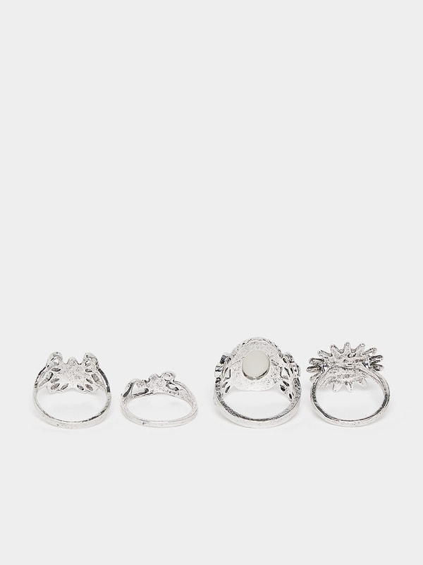 Set Of 4 - Assorted Embellished Rings | Styli