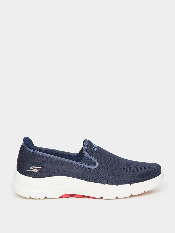 Navy blue go walk skechers clearance