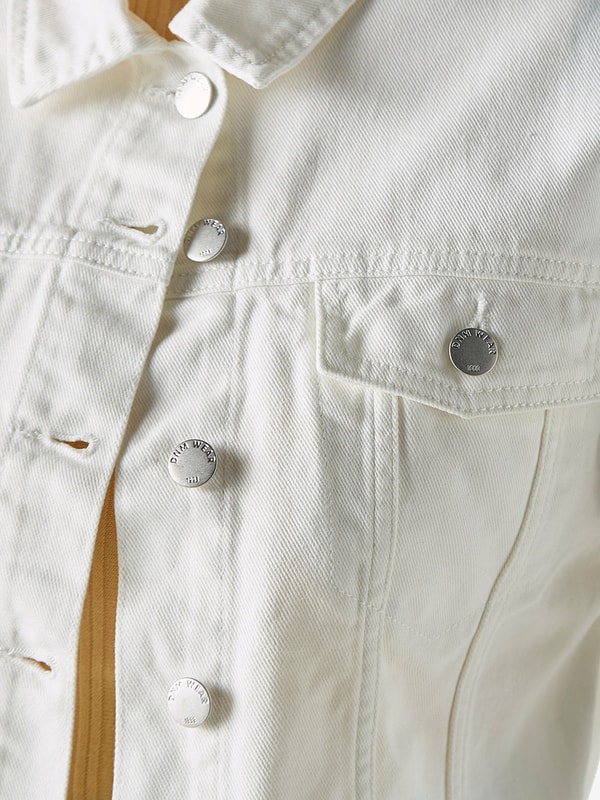 Raw Edge Denim Jacket with Flap Pocket | Styli