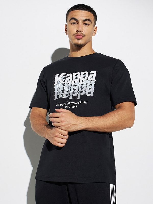 Buy Logo Graphic Print Crew Neck T-Shirt Black For Men