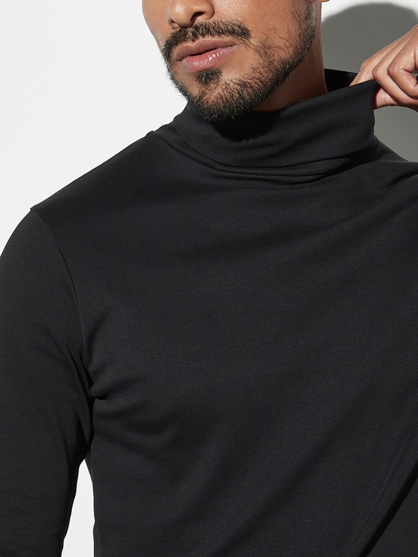 Women's Long Sleeve Turtle Neck Fitted Top - Rayon Spandex Basic Shirt (Juniors Slim Fit)