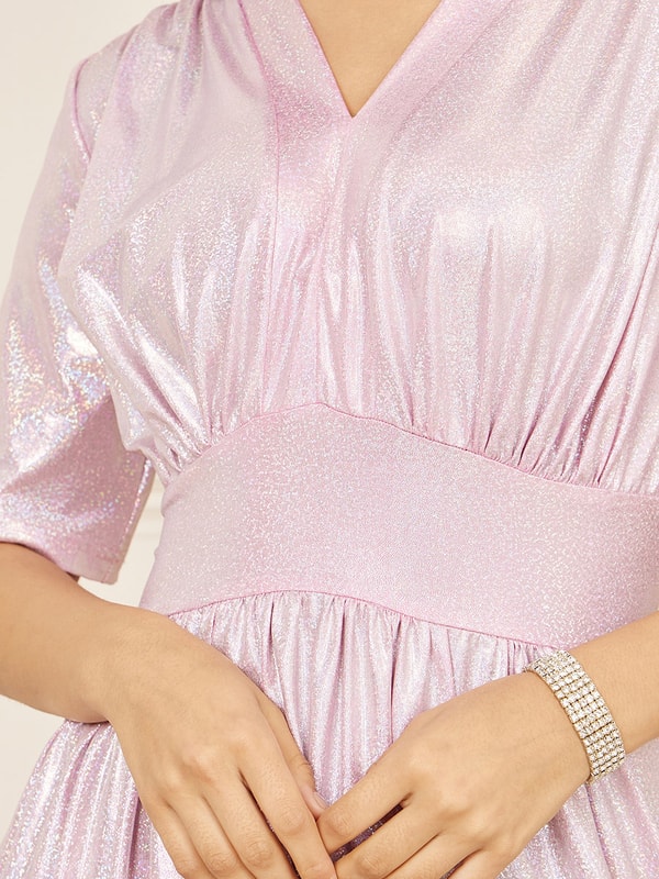 Shiny Tassel Hem A-Line Midi Dress For Women at Kuwait | Styli
