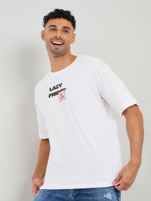 back print oversized t shirt
