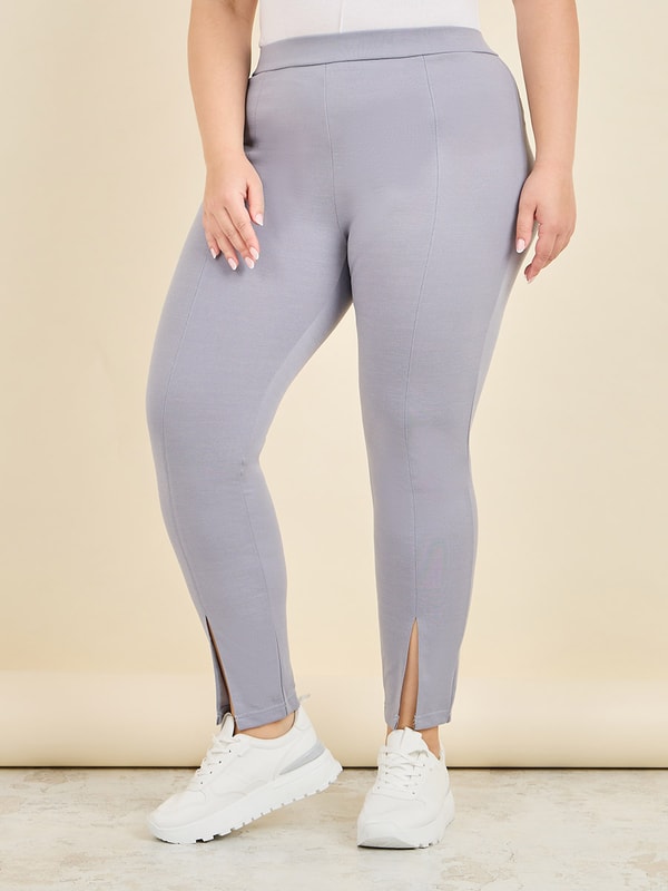 YENN【美品】 FRONT SLIT LEGGINGS / 38 Zara | Pants & Jumpsuits | Zara Black Front Slit Leggings