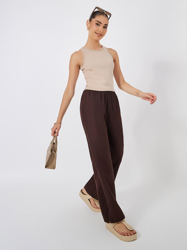 【MODERNIF】Bael semi-wide slacks S92d05a40f1304d9596fed122ae5e5
