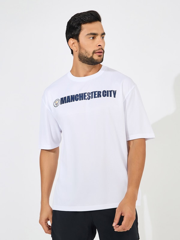Buy Manchester City Mesh Knit Jersey Oversized T Shirt Multi For Men Styli Saudi