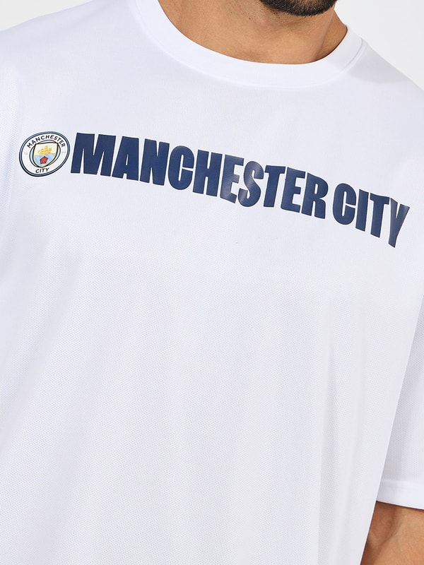Buy Manchester City Mesh Knit Jersey Oversized T Shirt Multi For Men Styli Saudi