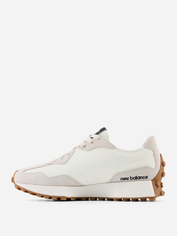 Buy 327 Contrast Logo Patch Lace Up Sneakers Beige For Women | Styli Saudi