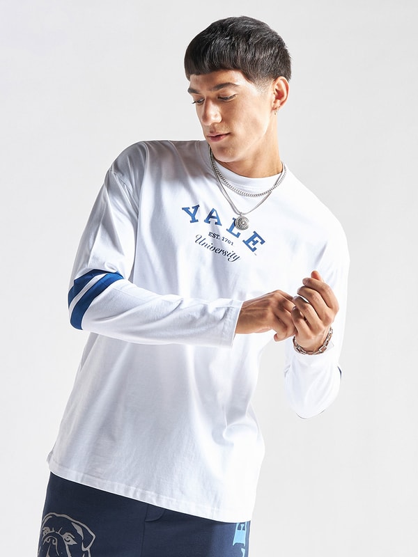 ☆YALE☆ SPORTY WAFFLE COLLAR TSHIRT IVORY YEM1SS305AIV MUSINSA | YALE Sporty waffle collar t-shirt ivory