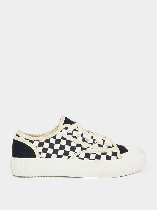 Checkered canvas shoes outlet