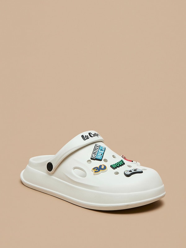 Buy Game Applique Detail Clogs White For Men | Styli Saudi