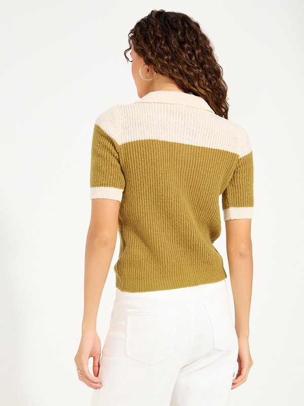 【未使用タグ付き】Leinwande Intarsia Knitted Polo LEINWANDE】Blocking Intarsia Polo – ONENESS ONLINE STORE