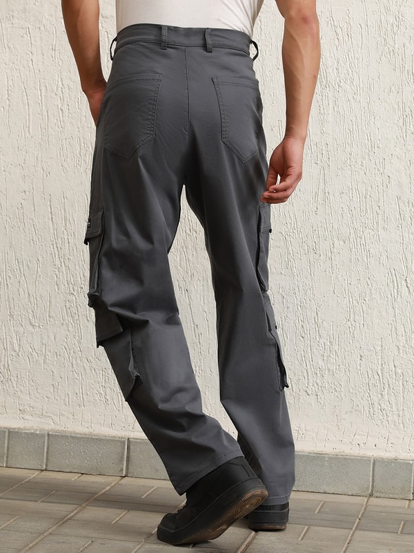 Straight Fit Double Cargo Pocket Pants For Men at Saudi | Styli