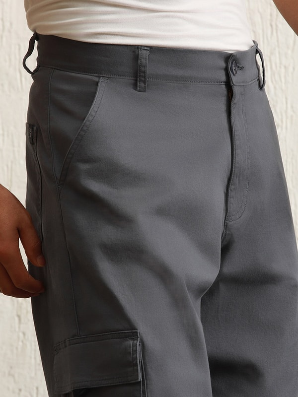 Straight Fit Double Cargo Pocket Pants For Men at Saudi | Styli