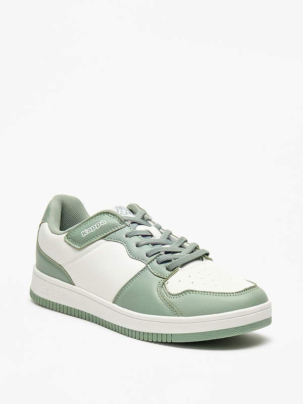 Buy Color Block Sports Shoes with Lace Up Closure Green For