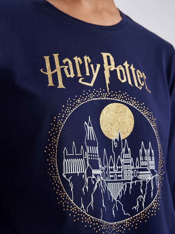 Buy Harry Potter Long Sleeves T-Shirt and Cuffed Pyjama Set Multi